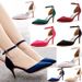 7cm Thin Large Size Export Banquet Women's High-end Silk High Heel Sandals Satin Dress Long Skirt Shoes_vogvips.com