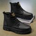 2025 Trend Martin Autumn High-top British Style Men's Casual Leather Shoes Non-slip Wear-resistant Work Short Boots_vogvips.com