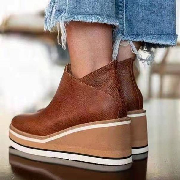 Women's Chunky Heel Chelsea Boots Slip-On Ankle Boots With Round Toe Fashion Boots For Fall Winter Plus Size Women's Shoes_vogvips.com