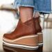 Women's Chunky Heel Chelsea Boots Slip-On Ankle Boots With Round Toe Fashion Boots For Fall Winter Plus Size Women's Shoes_vogvips.com