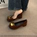French Red Thick Heel Small Fragrant Single Shoes Women's Shoes Spring And Autumn Suede Temperament Bow Evening Shoes_vogvips.com