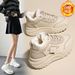 High-top Shoes Women's Velvet Warm Versatile Student Cotton Shoes Platform Casual Dad Shoes P_vogvips.com