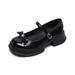 Platform Mary Jane Shoes Women's Word With French Bow Small Leather Shoes Thick Heel Single Shoes Women_vogvips.com