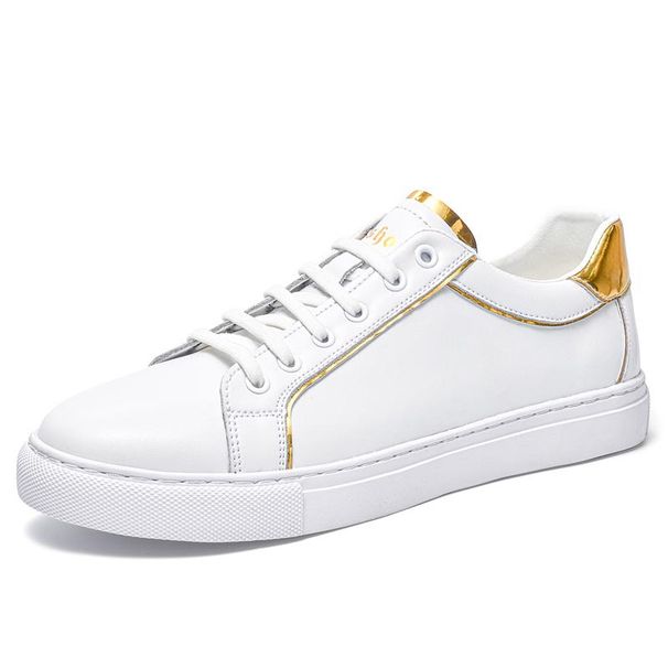 Board Shoes Men's Casual Leather Shoes Men's Simple European Station Little White Men's Shoes_vogvips.com