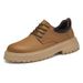 Retro Style Men's Tooling Shoes Low-top Wear-resistant Thick-soled Casual Leather Shoes Four Single Shoes_vogvips.com