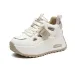 Hollow Cutout Platform Sneakers Women Lace Up Contrast Color Thick Wedge Sole Non Slip Casual Walking Dad Shoes_vogvips.com