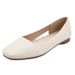 Grandma Flat Bottom 2025 Spring New Soft Leather Bean Gentle Wind Fairy White Women's Single Shoes_vogvips.com