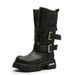2025 New Chunky Martin For Women, Venom Knight Boots, Heel, Thick Sole, Mid-Calf, Hot Girl Motorcycle Boots_vogvips.com