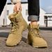 High-top Boots Men Anti-slip Lace-up Thick-soled Outdoor Hiking Shoes Men Comfortable Casual Durable Casual Sports Shoes Men_vogvips.com