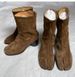 Vintage Leather Horseshoe Split-toed Pig's Trotters Women's Tabi Medium Boots Thick Heel Chelsea High Heel Short Boots Women's Martin Boots_vogvips.com