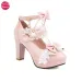 Pink Plush Ball Lace Bow High Heels Purple Cute Girly Platforms Vintage Style Aesthetic Shoes Sissy ABDL Princess_vogvips.com