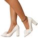 White Pointed Elegant Women's Heel Shoes Flower Wedding Party High Heels Solid Color Simple Spring Summer New Style_vogvips.com