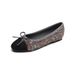 Round Head Small Fragrant Single Shoes Women's Flat Bottom Shallow Mouth French Versatile Bow Doudou Shoes_vogvips.com