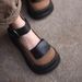 Retro Thick-soled Velcro Single Shoes Women's Muffin Thick-soled Fashion Trend Round Head Velcro Big Head Shoes Women_vogvips.com