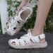 Plus-Size Men's Sandals 2026 Comfortable Lightweight Beach Shoes For Men Soft Sole Hollow Breathable Summer Shoes_vogvips.com