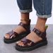 Women's Fashion Sandals Platform Martin Sandals Women's Roman Buckle Beach Shoes Platform Flat Sandals_vogvips.com