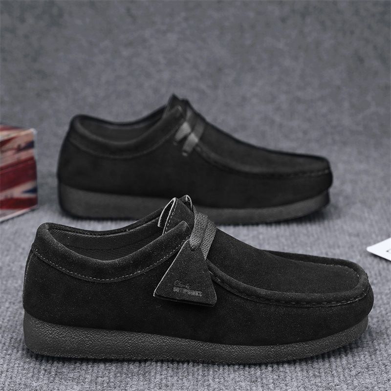 Glide Shoes 2025 New Spring Trend Versatile Retro British Leather Waterproof Men's Casual Slip-On Loafers_vogvips.com