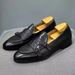 2025s Men's Business Casual Leather Shoes Genuine Cowhide Slip-On Breathable Fashion Double Buckle Loafers Men Straight_vogvips.com