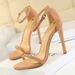 126-9 European And American Style Fashion Sexy Women's Sandals Thin Super Heel Suede Open Toe Strap Summer High Heels_vogvips.com