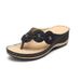 Sandals 2025 Summer New Three Flower Slippers Thick Bottom Drag Clip Toe Beach Flip-flops Women Sandals_vogvips.com