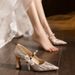 New Comfortable Chunky C735B-2 High Heels Main Wedding Dress For Women Xiuhe French Style Bridesmaid Shoes Siz_vogvips.com