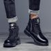 European Warm Series Men's Martin Autumn Winter New High-top Work Youth Fleece Thick Sole Trendy Boots_vogvips.com