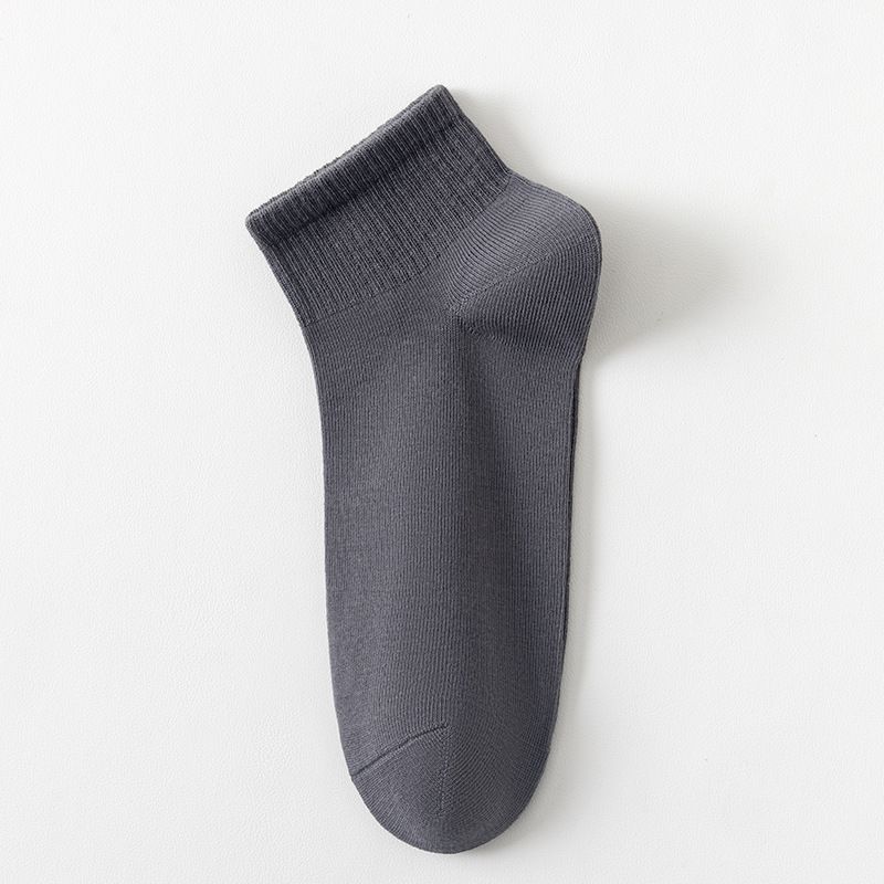 Men's Socks Solid Color Cotton Socks Summer Deodorant Sweat Absorbent Men's Antibacterial Spring And Summer Thin Breathable Short Tube Men's Socks_vogvips.com