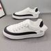 Men's Trendy Slip-On Casual Flat Shoes Summer Breathable White Sneakers Patchwork Canvas_vogvips.com