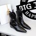 6632-12 Fashionable Interior Height Increase, Middle Heel, Square Head, Hand Grip Pattern, Foot Trimming, Slimming_vogvips.com