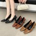 Small Wow Women's Chunky Heel Square Toe Pumps - Soft PU Leather French Style Elegant Office Dress Shoes For Women (Black, Light Brown, Khaki)_vogvips.com