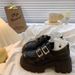 Loafers Women S Thick Heeled Soled Little Mary Jane Leather Shoes_vogvips.com