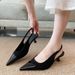 F8688-17 Pointed High Heels Closed Toe Sandals Fairy 2025 New Spring Summer French Style Elegant Single Shoes_vogvips.com