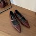 2025 New Elegant Bow Mary Jane Fairy Coarse Low Custom Temperament Pointed Shallow Mouth Small Leather Shoes For Women_vogvips.com