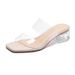Transparent High-heeled Shoes 2024 New Summer Versatile Women, Chunky Heel Fashion One-strap Sandals For Women_vogvips.com