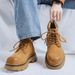 Spring Retro Tooling Boots Martin Boots Rhubarb Boots Thick-soled Heightening Green Boots High-top Leather Shoes_vogvips.com