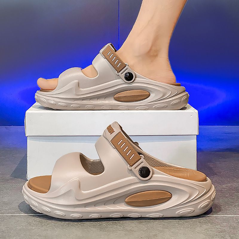 New Men's Slippers Summer Outdoor Driving Sports Plus Size Sandals With Thick Sole, Increased Height, Anti Slip, And A_vogvips.com