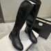 High Version Xiaoxiangfeng Black Flat-bottomed Boots Women's 24 New Round Head But Knee Boots Women's Tall Thin Boots_vogvips.com