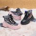 New Children Snow Boots Trendy All-match Kid Winter Thick Bottom Cotton Shoe Mid Top Warm Girl Boy Anti-slip_vogvips.com