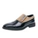 2025 Fall/Winter New Pointed Round-Toe Button-Combination Color Men's Suit Suede Slip-On Leather Shoes_vogvips.com