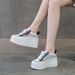 2025 Spring/Autumn New Style With Skirt Sweet White Board Thick Bottom Ultra High Heels Sandals Casual Mesh Shoes_vogvips.com