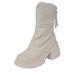 2025 Autumn Winter New Fashion British Style Elegant Martin Heel Thick Sole Slim Mid-Calf Women's Boots_vogvips.com