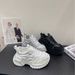 Rhinestone Encrusted Lace Up Platform Chunky Sneakers For Women, Perfect For Petite Women, Perfect For Height Increase, Casual Sportswear._vogvips.com