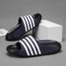 European Imported Slippers For Men And Women, Striped Open-toe Rubber Soles, Non-slip, Comfortable, Thick-soled,_vogvips.com