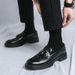 Euro Step Plus Size Youth Slip-On Brogue Formal British Style Men's Tassel One-Piece Lazy Leather Shoes_vogvips.com