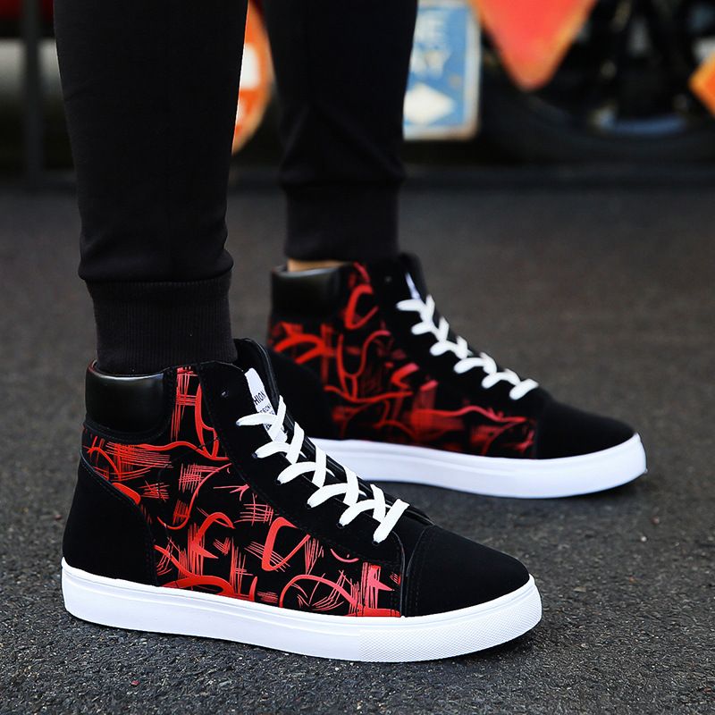 Canvas Men Spring 2024 New Casual Men's Sneakers High-top Trendy Versatile Running Shoes_vogvips.com