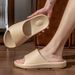 Solid Color Simple Thick-Soled Unisex Outdoor Casual Home Bathroom Non-Slip Couple Slippers Thickened Soft_vogvips.com