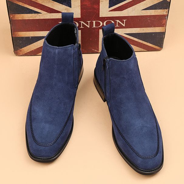 Chelsea Boots High Top Leather Shoes Pointed Martin Boots Low Top Leather Boots Business Dress Men's Boots_vogvips.com