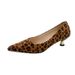 Leopard Print Women's Pointed Toe Temperament, Small Heel Shoe, Cat 2025 Autumn New Item, Suede Mid Heel, Shallow Mouth_vogvips.com