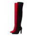 New Pointed Toe Chunky Heel Slimming Over-the-Knee Stretch Suede Plus Size Leg-Wrapping Outdoor Women's High Boots_vogvips.com
