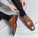 European Style Square Toe For Business Formal Brogue Breathable British Suit Young Men Wedding Shoes_vogvips.com
